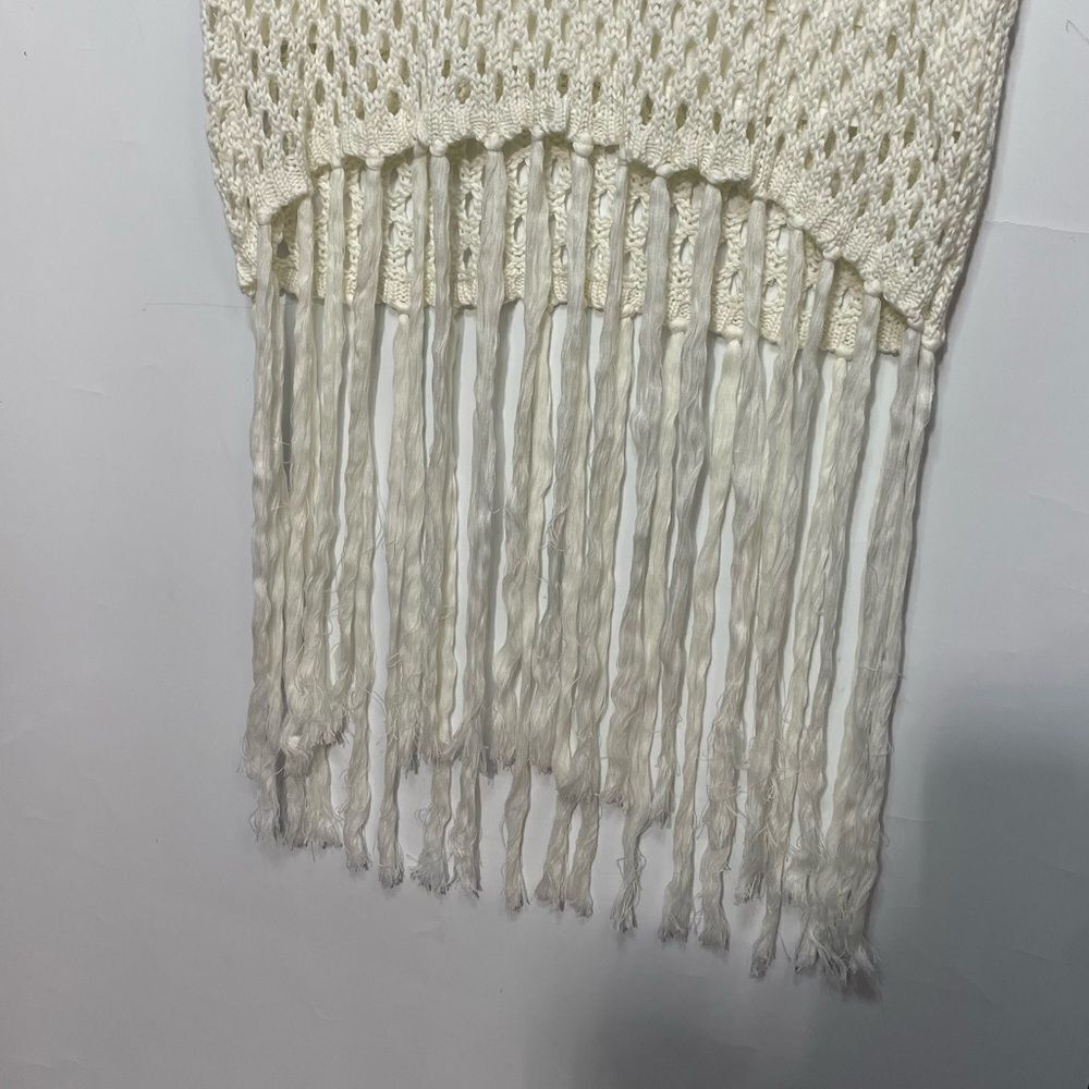 Eloquii Netted Maxi Fringe Cream Skirt Size 18/20 - image 3